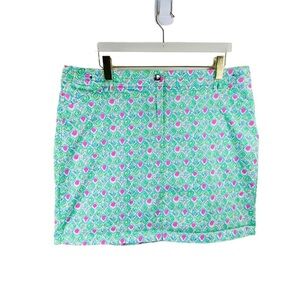 Charter Club Skort Skirt Women 16W Pink Green Tennis Golf Athletic Preppy Sport